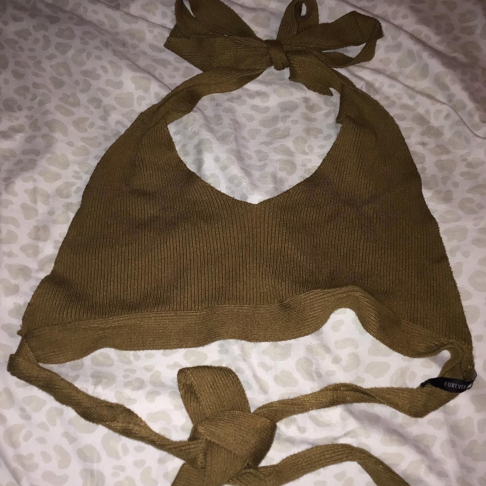 Forever 21 Metallic Brown Knit Top